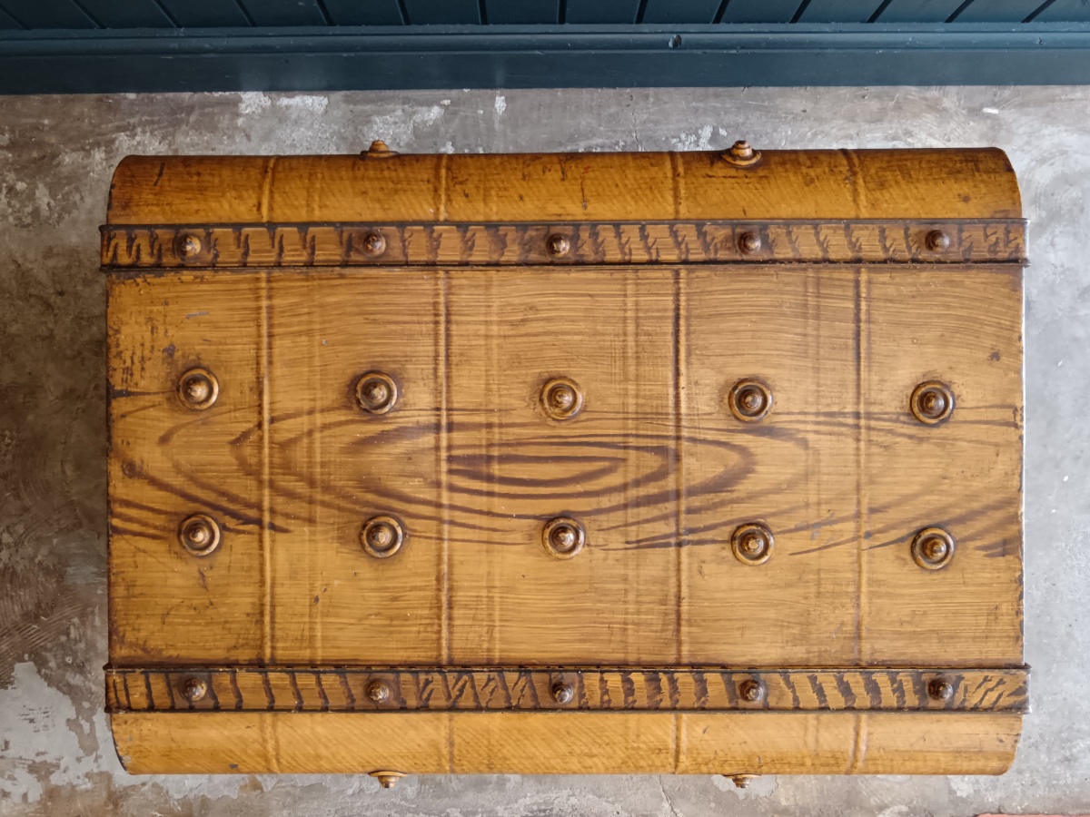 Large Antique Faux-Wood Paint Effect Steamer Trunk (14).jpg